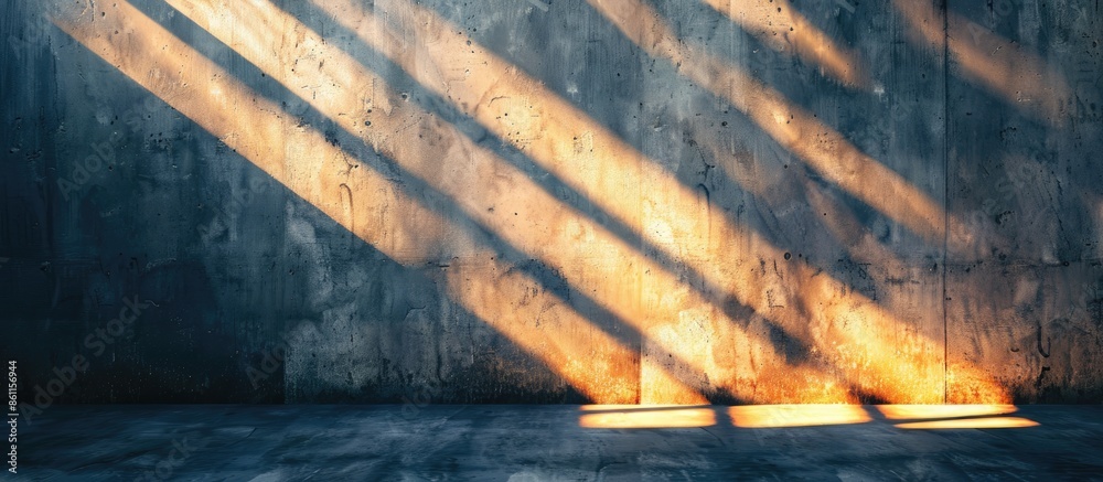 Poster sunlight coming from wall patterns. copy space image. place for adding text and design