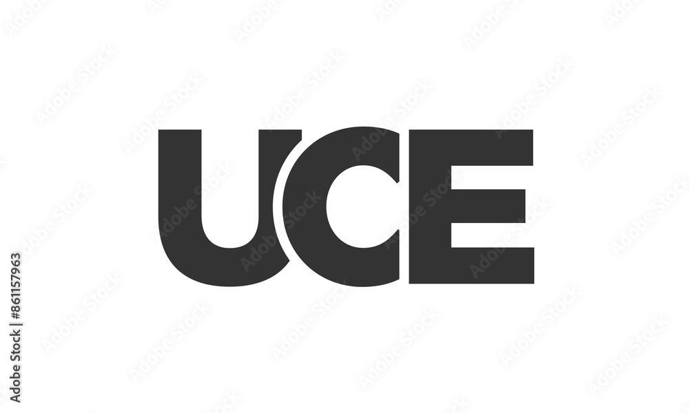 Poster uce logo design template with strong and modern bold text. initial based vector logotype featuring s