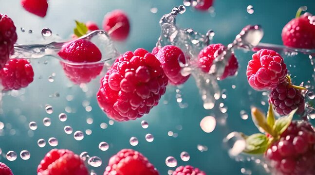 raspberry in water