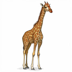 Obraz premium clipart drawing of a giraffe on an isolated white background