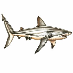 Fototapeta premium clipart drawing of a shark on an isolated white background