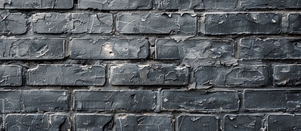 Poster Grey brick wall texture background. Copy space image. Place for adding text and design