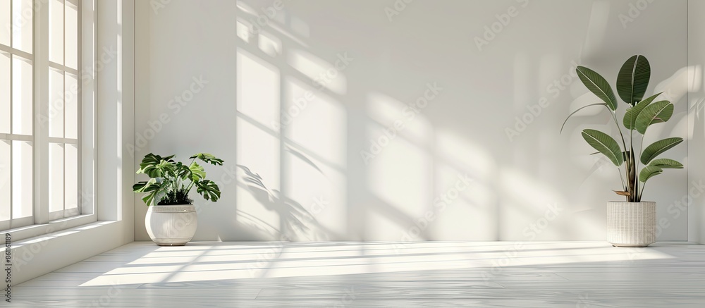 Poster view of a light interior with modern elements. copy space image. place for adding text and design