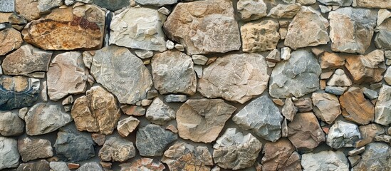 Pattern of old stone wall surfaced texture. Copy space image. Place for adding text and design