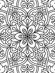 Black and white Mandala illustration Hand drawn outline Mandala. Mandalas for coloring page