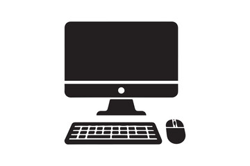 Fototapeta premium Computer, Laptop Icon silhouette Vector Illustration Artwork