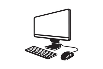 Fototapeta premium Computer, Laptop Icon silhouette Vector Illustration Artwork