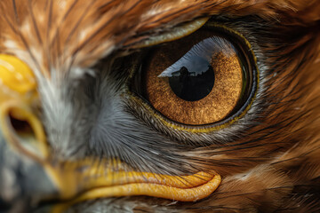 Eagle eye staring with intense gaze