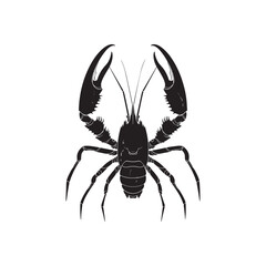 Weaver Crustacean silhouette black and white (Lobster)