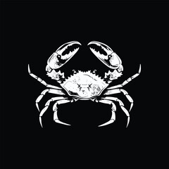 Weaver Crustacean silhouette black and white (Crab)