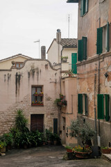 View of a small authentic old house in Italy.