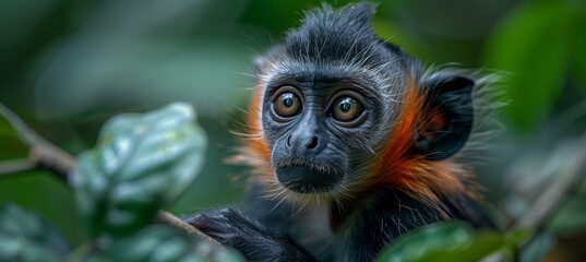 Fototapeta premium Endemic Red Colobus Monkey Piliocolobus Jozani Forest Jozani Chwaka Bay National Park Island of Zanzibar Tanzania East Africa Africa