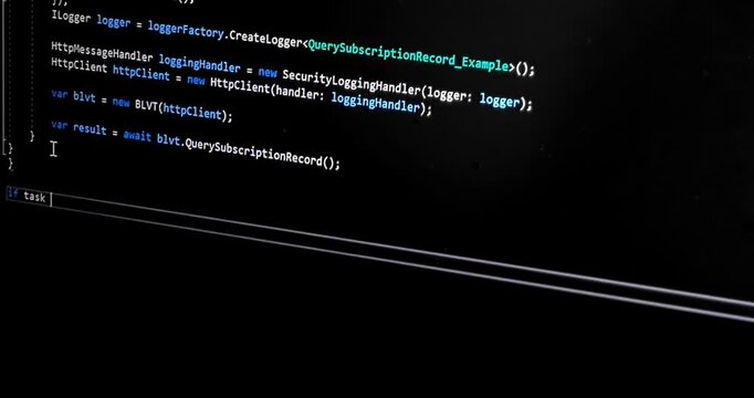 hacker programmer writes malicious code on laptop, cyber security concept