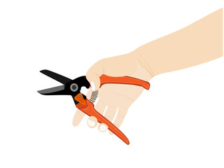 Pruning shears on a white background.