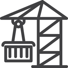 Lift container outline icon on transparency background