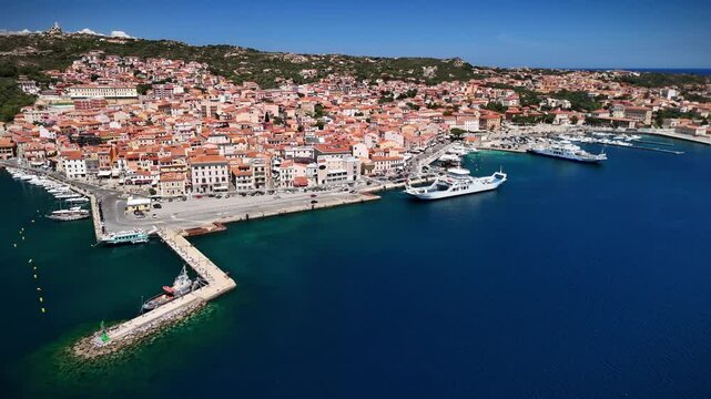 Aerial View of La Maddalena, Province of Sassari, Sardinia, Italy