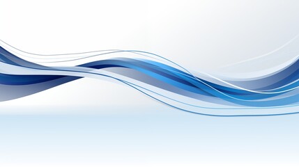 Abstract Blue Wave Design with Gradient Curves on Light Background