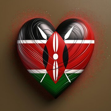 heart painted with Kenya flag , generated by AI