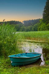 Boat on the shore of the lake, Belarus