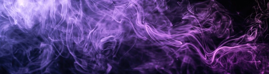 Fototapeta premium Abstract Purple Smoke on Dark Background with Swirling Patterns and Mystic Atmosphere.