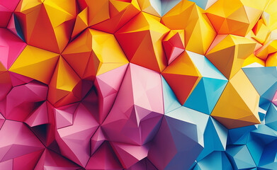 Obraz premium Abstract 3D geometric shapes in vibrant colors.