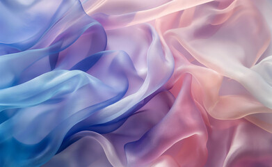 Obraz premium Soft pastel-colored fabrics in shades of blue, pink, and lavender.