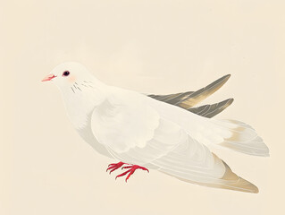 Obraz premium dove in fine art paint style. Isolated 2d vector illustration
