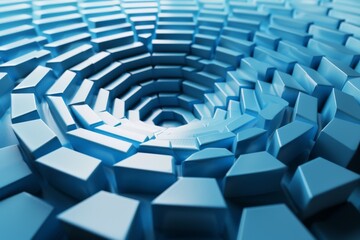 Obraz premium Abstract Blue 3D Geometric Pattern
