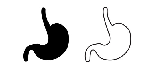 Stomach black silhouette vector icon on white background.