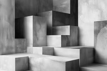 Abstract Concrete Structure in Monochrome