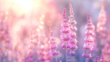 Obraz premium Delicate Flowers in Sunny Meadow: A Serene Tapestry of Nature's Beauty. Floral background