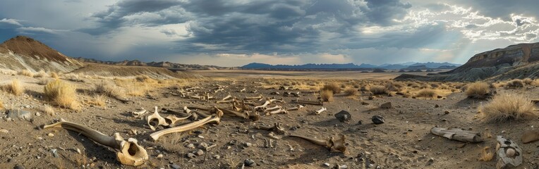 Desert Battlefield with Ancient Bones