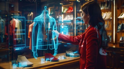An Augmented Reality user explores virtual products in a shop using Stock AI.