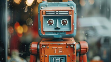 Fototapeta premium stand action figure A robot