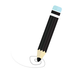 Pencil icon in flat style. Office supplies vector illustration on isolated background. Writing sign business concept.