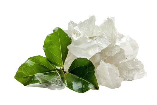 Natural camphor for medicinal use isolated on transparent background