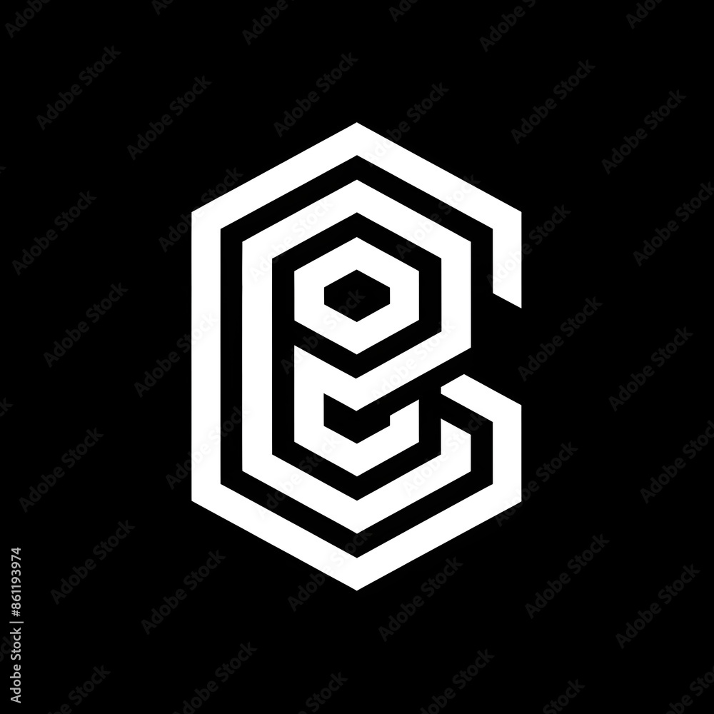 Fototapete vector logo illustration design in the form of monogram style letters, black in color and suitable f