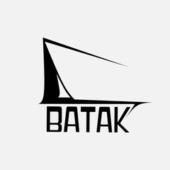 Batak logo house building asian house line pop art colorful design vector