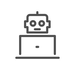Artificial intelligence related icon outline and linear vector.	
