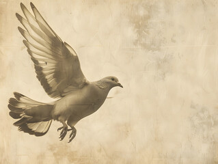 Fototapeta premium Graceful White Dove in Flight