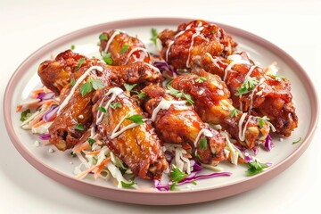 Golden Brown Chicken Wings with Celery Sticks