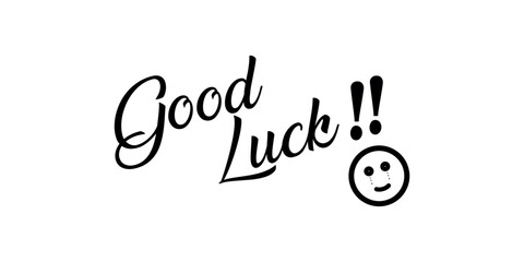 Thank You and good luck handwritten isolated card in white background. Hand drawn word lettering style 2024, signature, monoline. vector file Good luck.