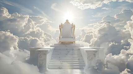 Majestic Throne Amidst Clouds in Dreamlike Fantasy