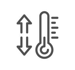 Temperature and thermometer related icon outline and linear vector.	
