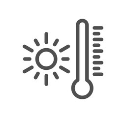 Temperature and thermometer related icon outline and linear vector.	
