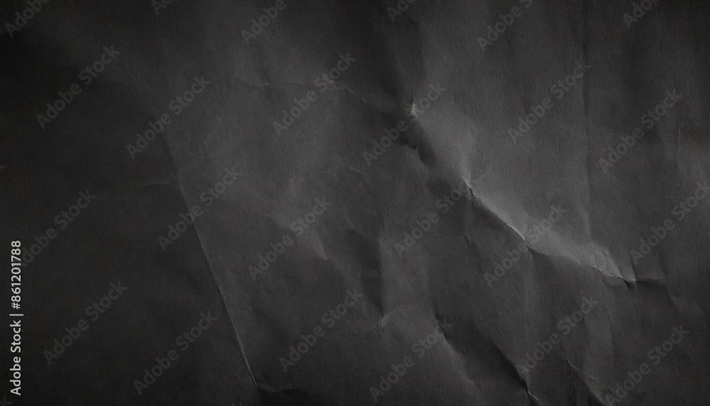 Wall mural crumpled black paper texture background