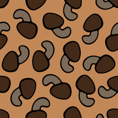 Vector isolated illustration of pattern with buttercup mushrooms.