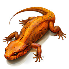Obraz premium Clipart illustration of newt on a white background. Suitable for crafting and digital design projects.[A-0001]