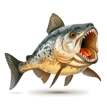 recommend clip art: Clipart illustration of piranha on a white background. Suitable for crafting and digital design projects.[A-0004]
