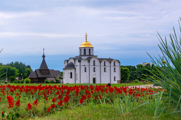Vitebsk, Belarus - June 19, 2024 : Annunciation Church and Church of Holy Prince Alexander Nevsky in Vitebsk